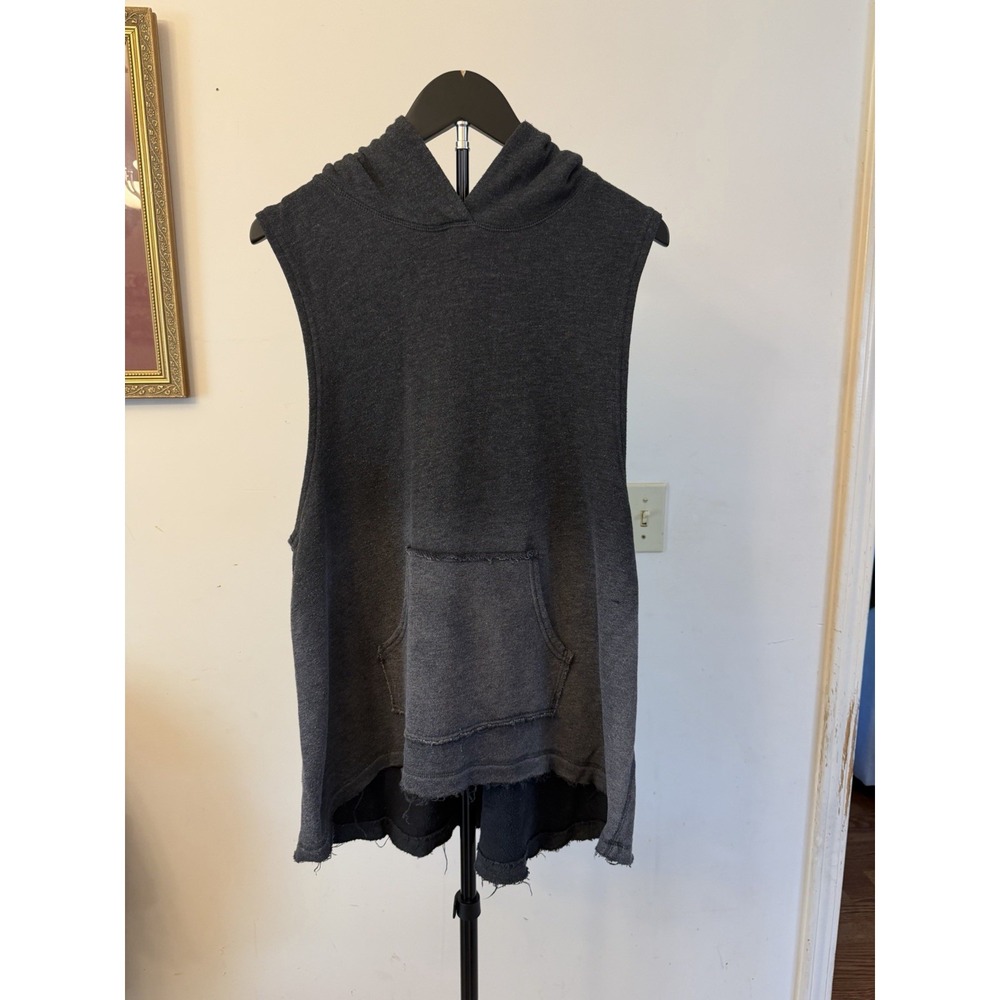 Free People Vintage Beach Day Sleeveless Hoodie Women's Size Medium Weather Gray
